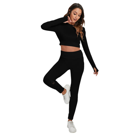 Backless Top And Leggings Sport Set