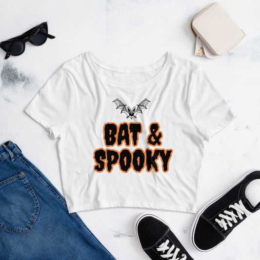 Bat & Spooky Crop Tee